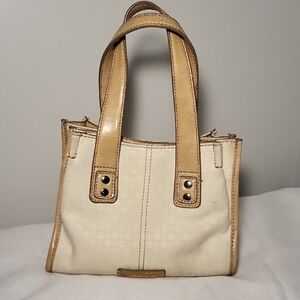 Elegant Tan and Cream Women's Handbag